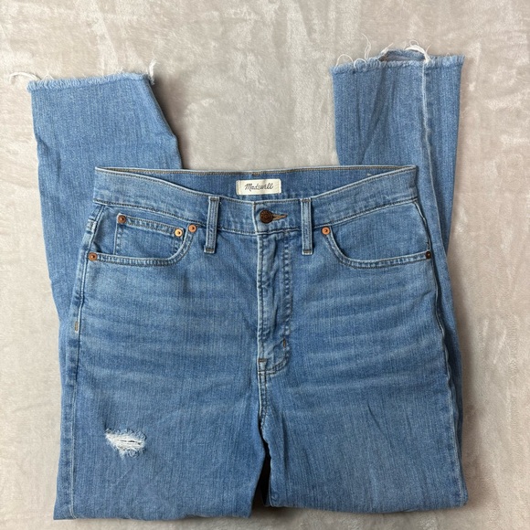 Madewell The Perfect Vintage Jean Distressed Raw Hem Size 28 - Picture 4 of 9